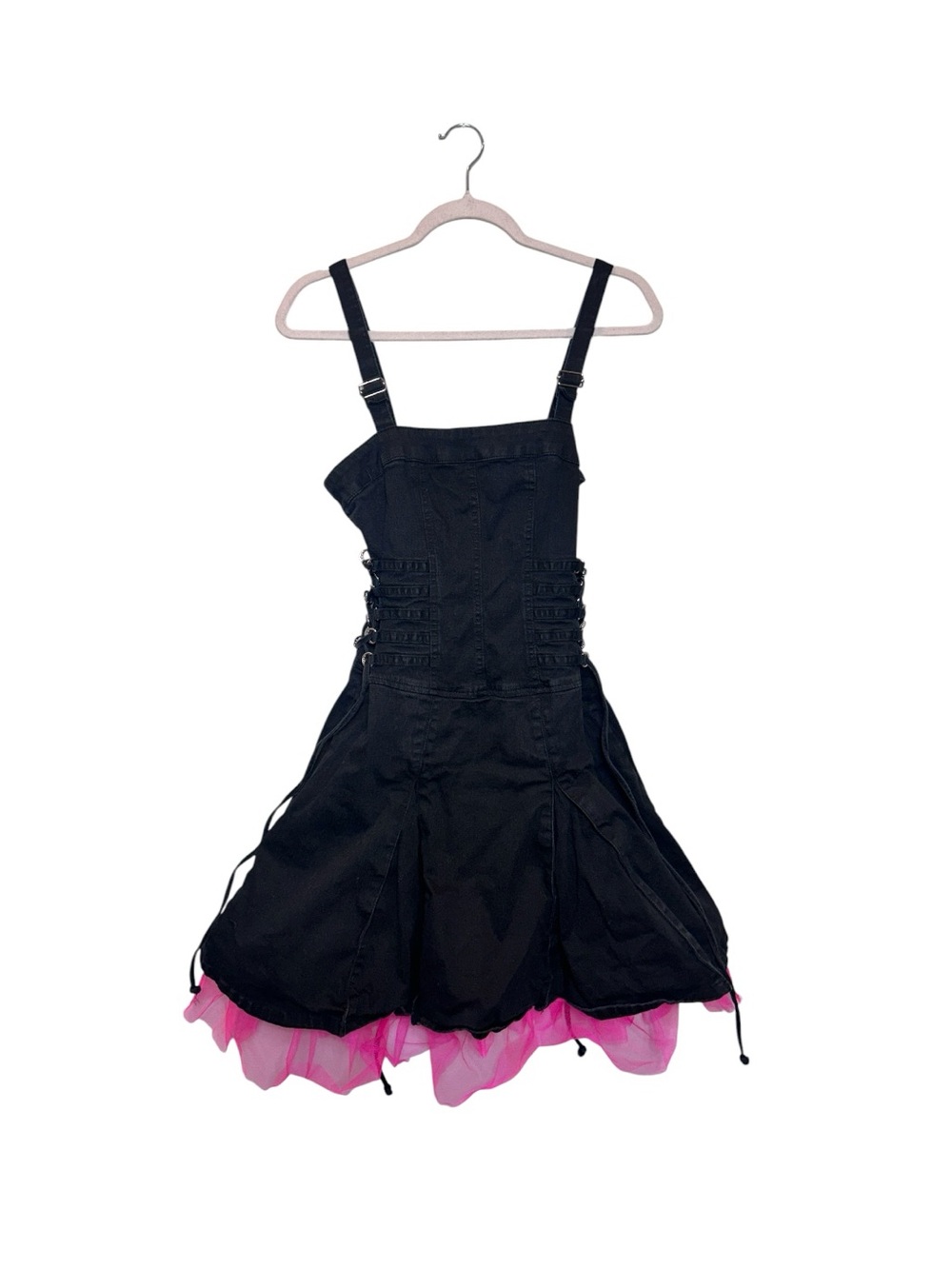 Vintage Tripp NYC Black Corset Dress with Hot Pink Tulle Hem